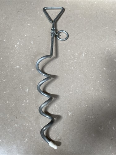 Metal spiral dog tether anchor - metal,