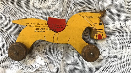 Antique wood horse advertising - antique,