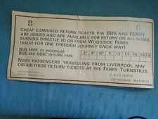 VINTAGE WALLASEY DEPOT COMBINED BUS & WOODSIDE FERRY TICKETS POSTER SEE PICTURES