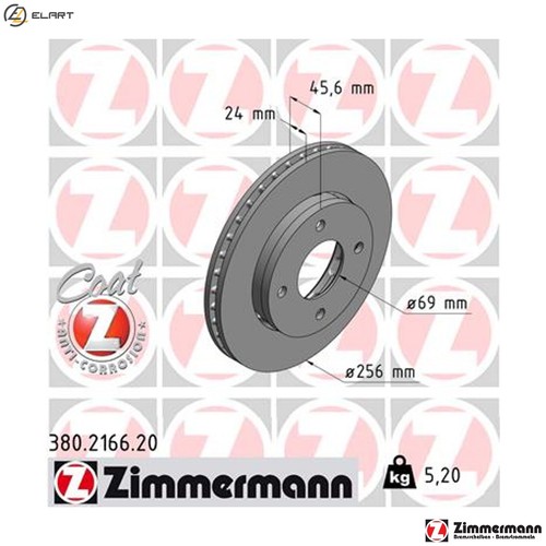 Brake disc 380 2166 for - disc, 380.2166.20