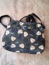 Radley Medium Backpack Rucksack Bag HEARTS Black and Multicoloured Oilskin