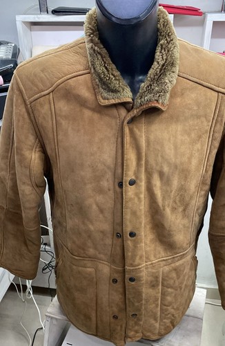 Men shearling coat - coat, 52