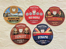 5 x WANTSUM BREWERY LTD (Kent)  Beer Pump Badges