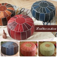 Round Moroccan Faux Leather