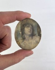 ANTIQUE OLD MASTER STYLE MINIATURE PAINTING/ICON CHRISTIAN MARTYR ST. SEBASTIAN