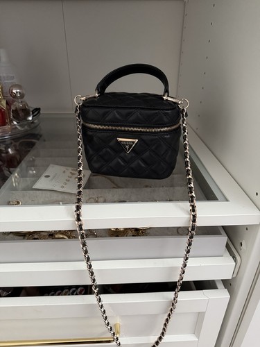 Guess black quilted faux - quilted,