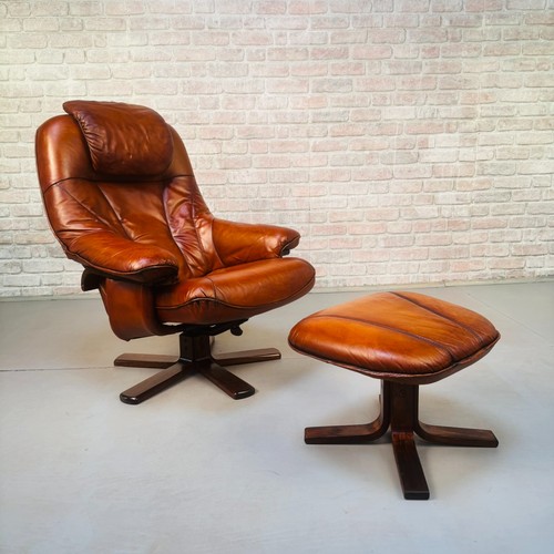 Vintage danish tan leather - tan,