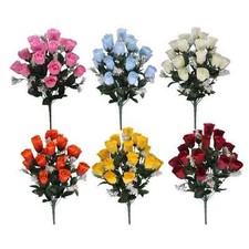 2 x Artificial Rosebud Bush -