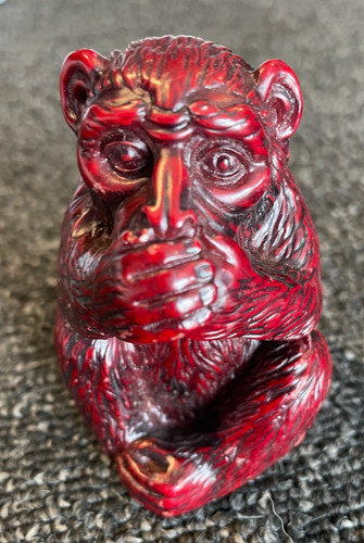 Red resin chinese wise - chinese, monkey
