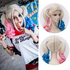 Adult Kids Cosplay Costume Harley Quinn Suicide Squad Halloween Fancy Dress Wig