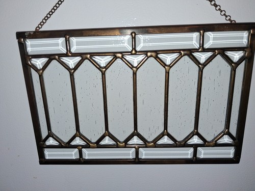 Vntg leaded glass window panel - glass,