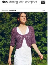 RICO DESIGN Lace Bolero  - Knitting Pattern - Essential Cotton DK
