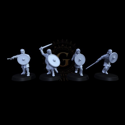 Saxon ceorls with swords - with,