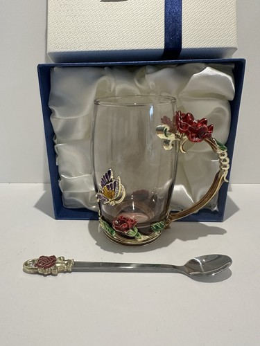 Handmade enamel glass tea cup - handmade,