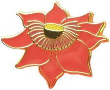Red Lotus Pin Badge Sacred
