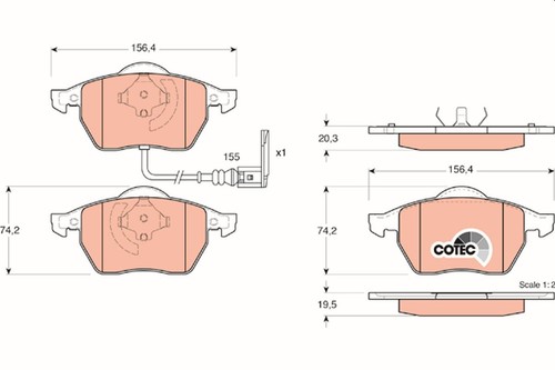 Fits audi t - brake, pad