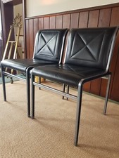 Andre Vandenbeuck Aluline Lounge Chair in Black Leather For Strassle 2 Available