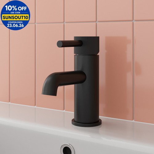 Matt black basin tap sink - black,