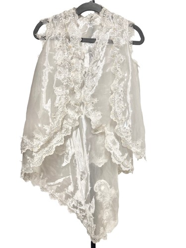 White sheer organza lace - sheer,