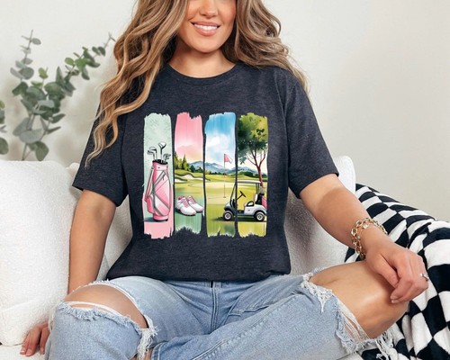Preppy watercolor golf shirt - watercolor,