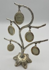 Family Tree 5 Hanging Photo Frames Silver Colour Metal