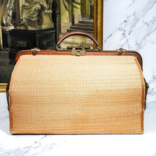 Rare Rattan and Leather