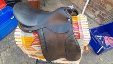 Black Antill English Leather GP Saddle 18". Tree Size Med 51/2". Good Condition
