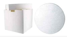 Tall cake box with - cake, and