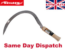 16" Hand Sickle Grass Cutter With A Wooden Handle Weed Cutter Garden Tool 5068