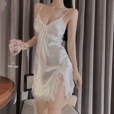 Chemise Lingerie Cami Nightdress Slip Dress Nightwear Womens Sexy Satin Silk