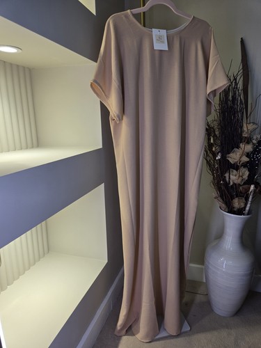 Abaya dubai crepe peach slip - abaya,