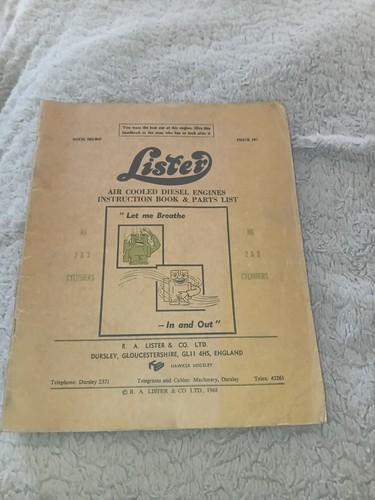 Lister instruction and parts - ,
