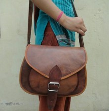 Leather Satchel Bag Handmade Vintage Real Saddle Shoulder Messenger Women Design