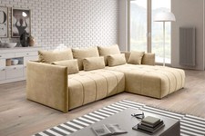 Velvet Corner Sofa Bed Storage