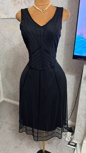 Black embellished mesh overlay - black,