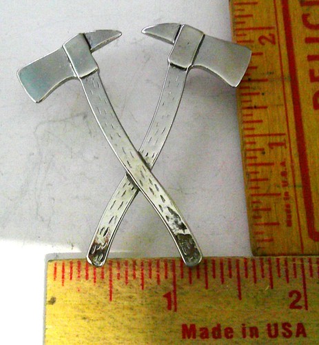 Crossed firefighter pin - crossed,