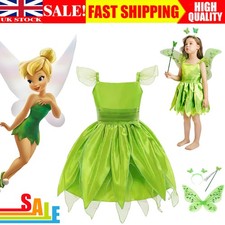 Kids Tinkerbell Fairy Pixie Fancy Dress Girls Princess Cosplay Costume Outfits