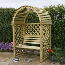 Rowlinson Chiltern Garden Arbour Seat Bench with Lattice