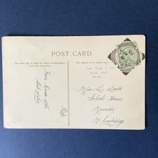 Cowbridge 1905 Squared Circle Postmark Nr Cardiff on pc AZ351