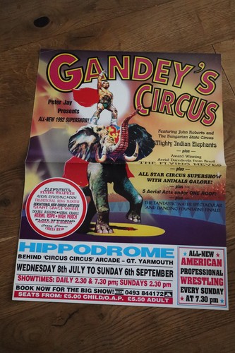 Gandey circus 1992 poster - gandey's,