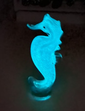 Glass Sea Horse 7.5" tall - Glows in the Dark & in UV Light