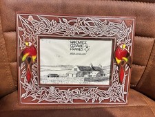 Vintage Handmade Ceramic Picture Frame Terracotta Parrots 13x9cm Quirky Unusual