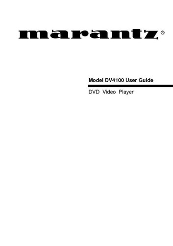 Marantz dv4100 dvd player - dvd,