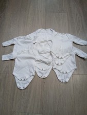 6 x Baby Romper Up To 1 Month Mothercare Clothing Bundle 4.5 Kg Newborn White 