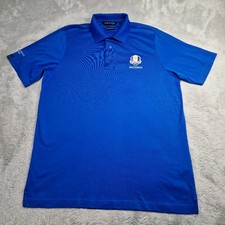 Glenmuir Ryder Cup 2012 Europe Golf Blue Polo Shirt Men's Small Gleneagle
