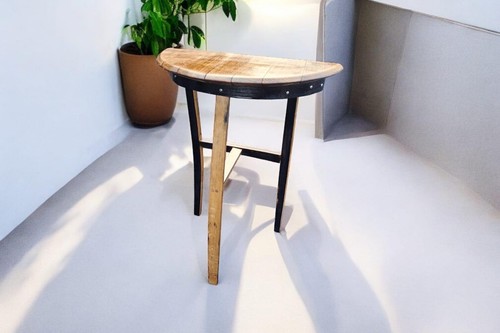 Whiskey barrel stave console - barrel,