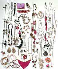 Job Lot Mixed vintage to new Costume Jewellery Red pink tones Laura Ashley #22