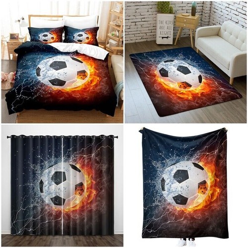 Football ice flame duvet - football,