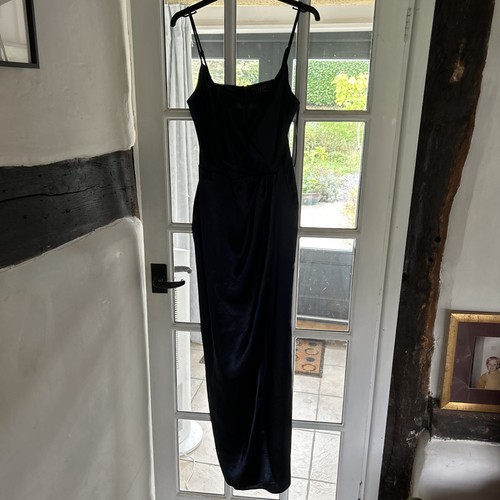 Navy strapped long dress - dress, by