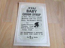 NYAL Baby Cough Syrup Original c 1920's Chemists Advertising Showcard